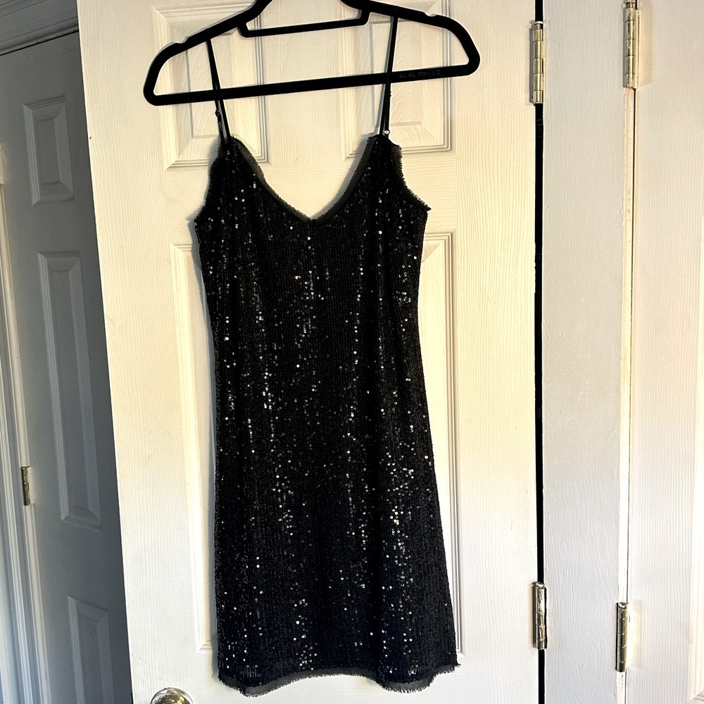 Black Sequin Dress LBD
